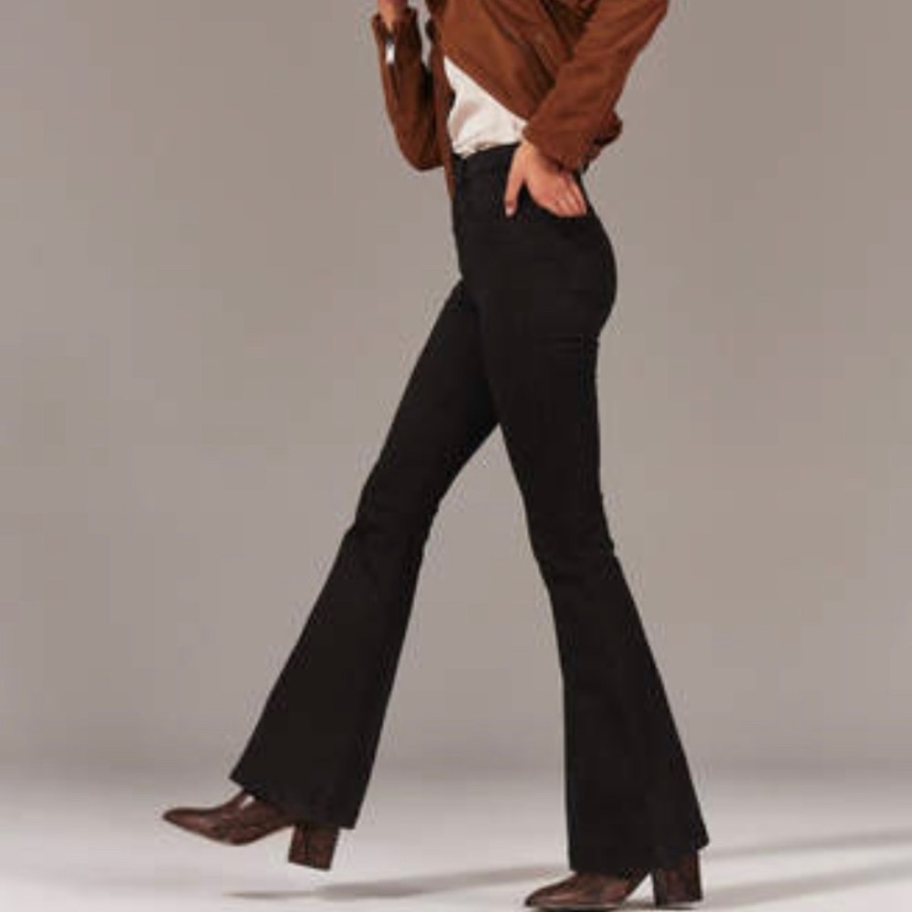 Abercrombie & Fitch high rise black flare jeans